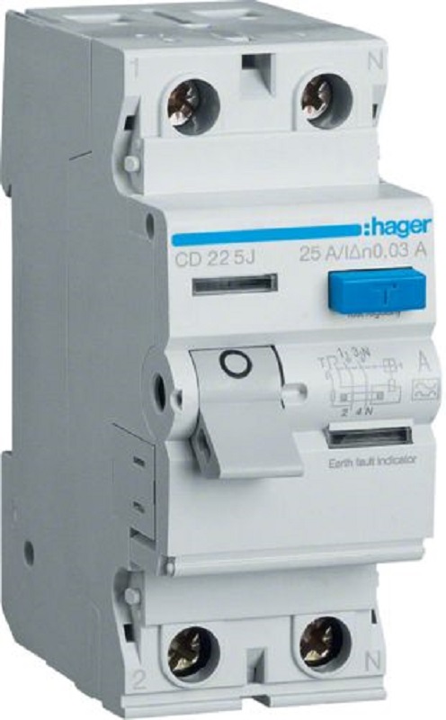 Выключатель дифференциального тока УЗО Hager 2п 63А 30мА 4,5кА тип АC